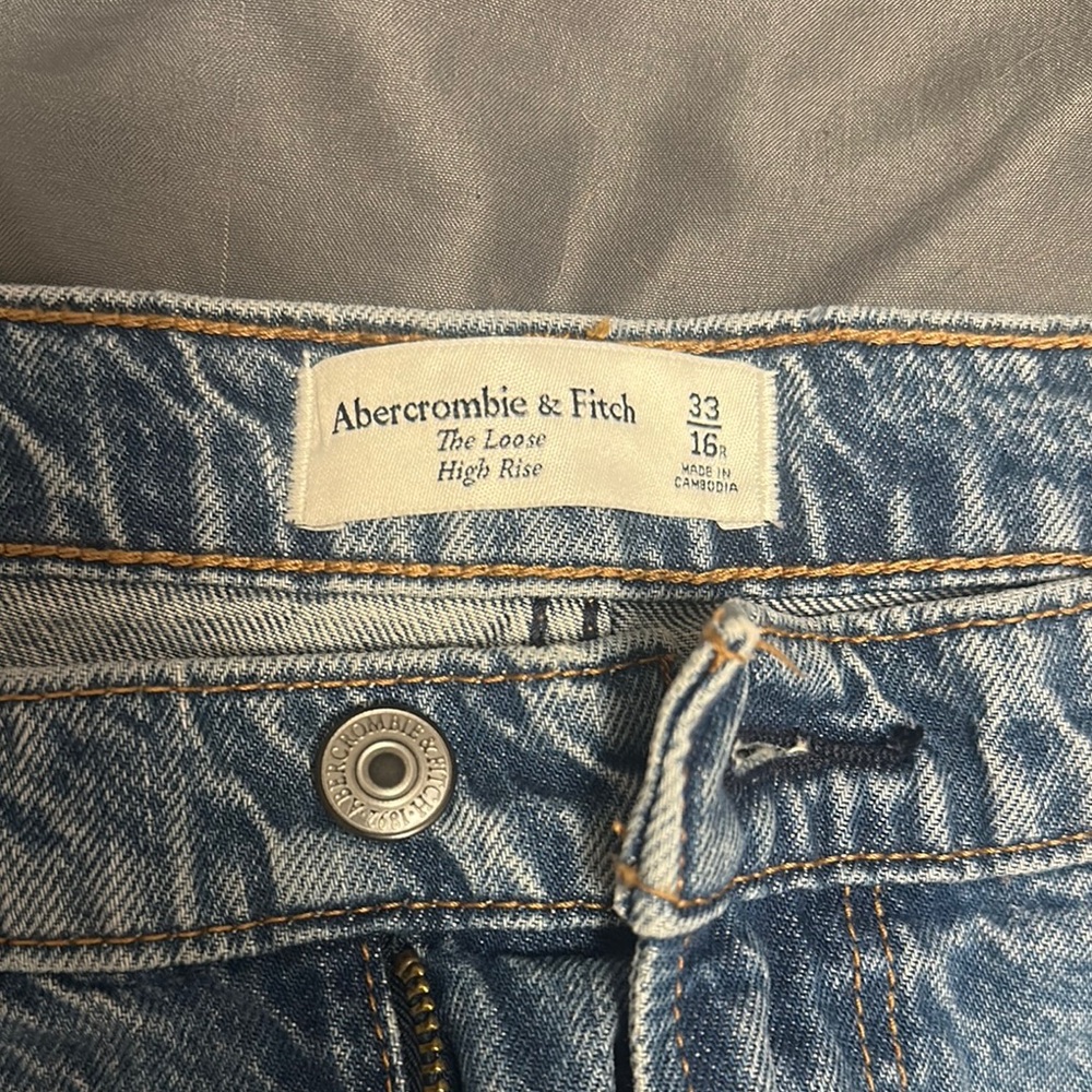 Abercrombie & Fitch Light Blue Straight Leg Jeans - Picture 2 of 3